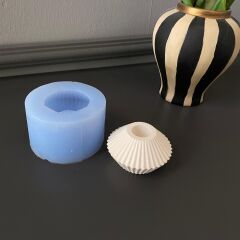 Dekoratif Çizgili Desenli Şamdan Mumluk Silikon Kalıp