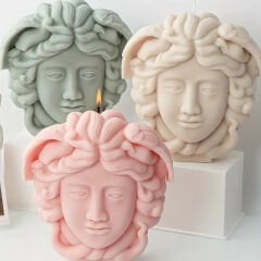 Medusa Büst Silikon Mum Kalıbı