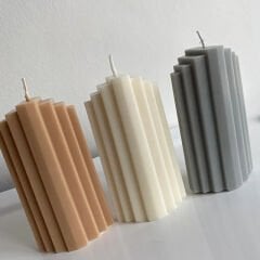 Geometrik Sütunlar Silikon Mum Kalıbı