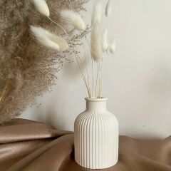 Dekoratif Çizgili Desenli Şamdan Mumluk Silikon Kalıp