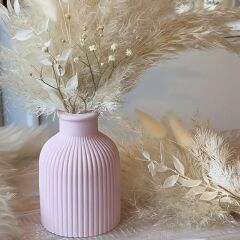 Dekoratif Çizgili Desenli Şamdan Mumluk Silikon Kalıp