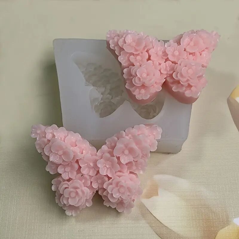 Çiçekli Kelebek Silikon Kalıbı