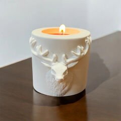 Geyikli Tea Light Mumluk Silikon Kalıp