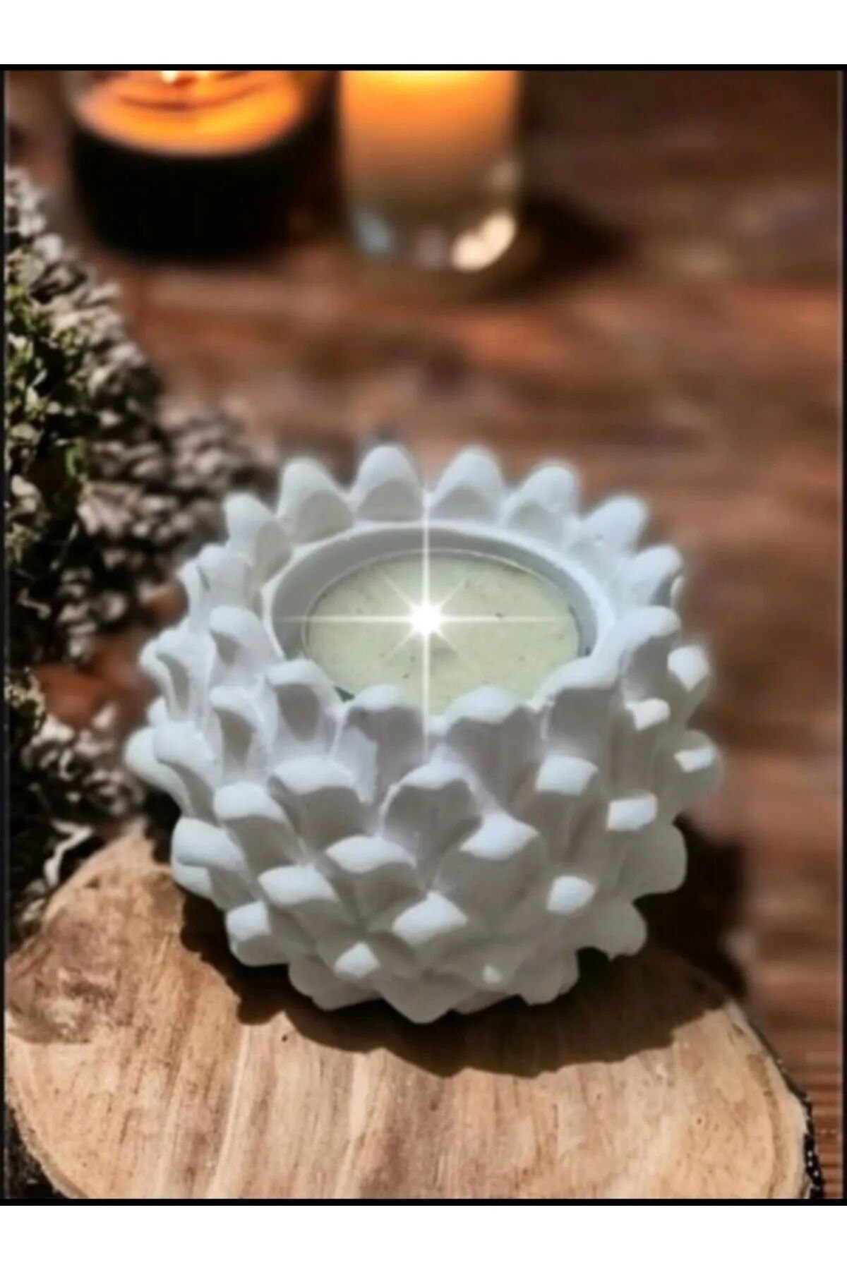 Kozalak Tea Light Mumluk Silikon Kalıbı