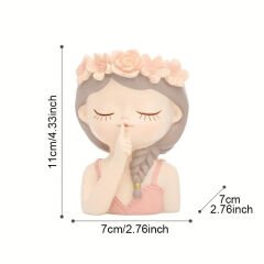 Çiçekli Kız Sukulent Saksı Silikon Kalıbı (Sus)