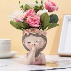 Çiçekli Kız Sukulent Saksı Silikon Kalıbı (Sus)