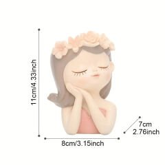 Çiçekli Kız Sukulent Saksı Silikon Kalıbı