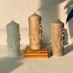 Müge Çiçeği Detaylı Baton Obje/ Mum Silikon Kalıp