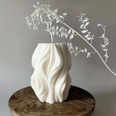 Dalgalı Lav Büyük Obje / Mum Silikon Kalıp