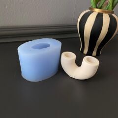 Dekoratif 2'li Şamdan Silikon Kalıp