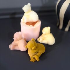 Yastıklı Ayıcık Silikon Kalıp | Taş Tozu Ve Mum Kalıbı