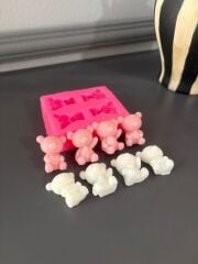 4'lü Ayıcık Figürleri Silikon Kalıp | Mum Ve Taş Tozu Kalıbı