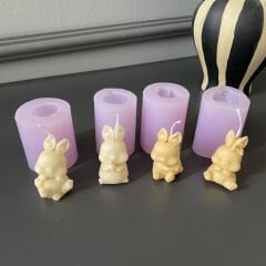 4'lü Tavşanlar Silikon Kalıp