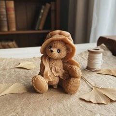 Çiçekli Ayıcık Silikon Kalıp | Mum ve Taş Tozu Kalıbı