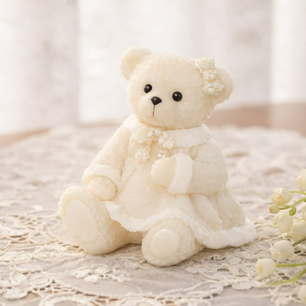 Elbiseli Ayıcık Silikon Kalıp | Mum Taş Tozu Kalıbı