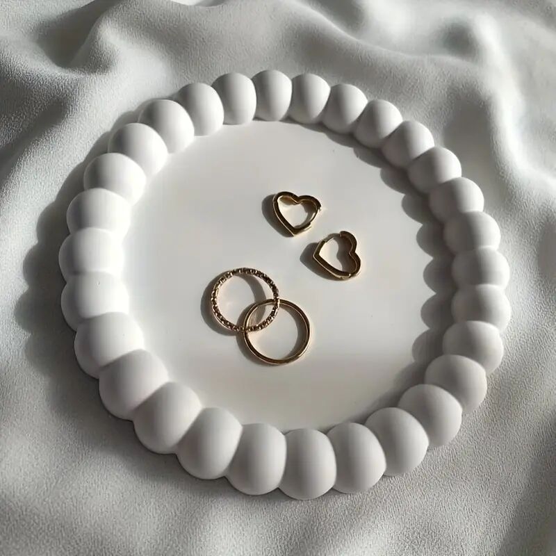 Boncuk Kenarlı Sunumluk/ Altlık/ Tabak Silikon Kalıp