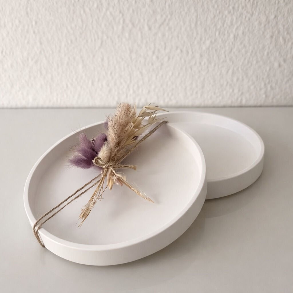 Sunumluk tabak silikon kalıp yuvarlak mum kalıbı