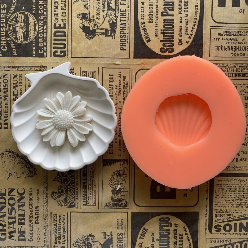 İstiridye Mum Sunumluk - Tabak Silikon Kalıp