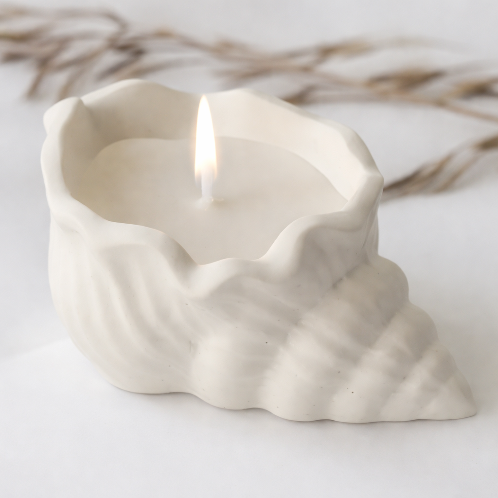 Deniz kabuğu formunda dekoratif mumluk silikon kalıp