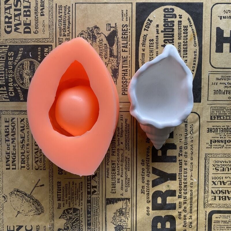 Deniz Salyangozu Mum Sunumluk - Tabak Silikon Kalıp