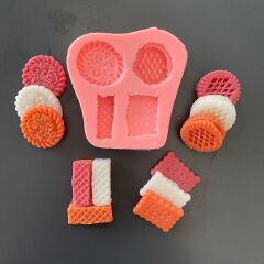 4'lü Bisküvi Silikon Kalıp