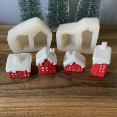 4'lü Yılbaşı Temalı Evler Silikon Kalıp