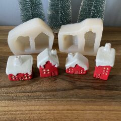 4'lü Yılbaşı Temalı Evler Silikon Kalıp