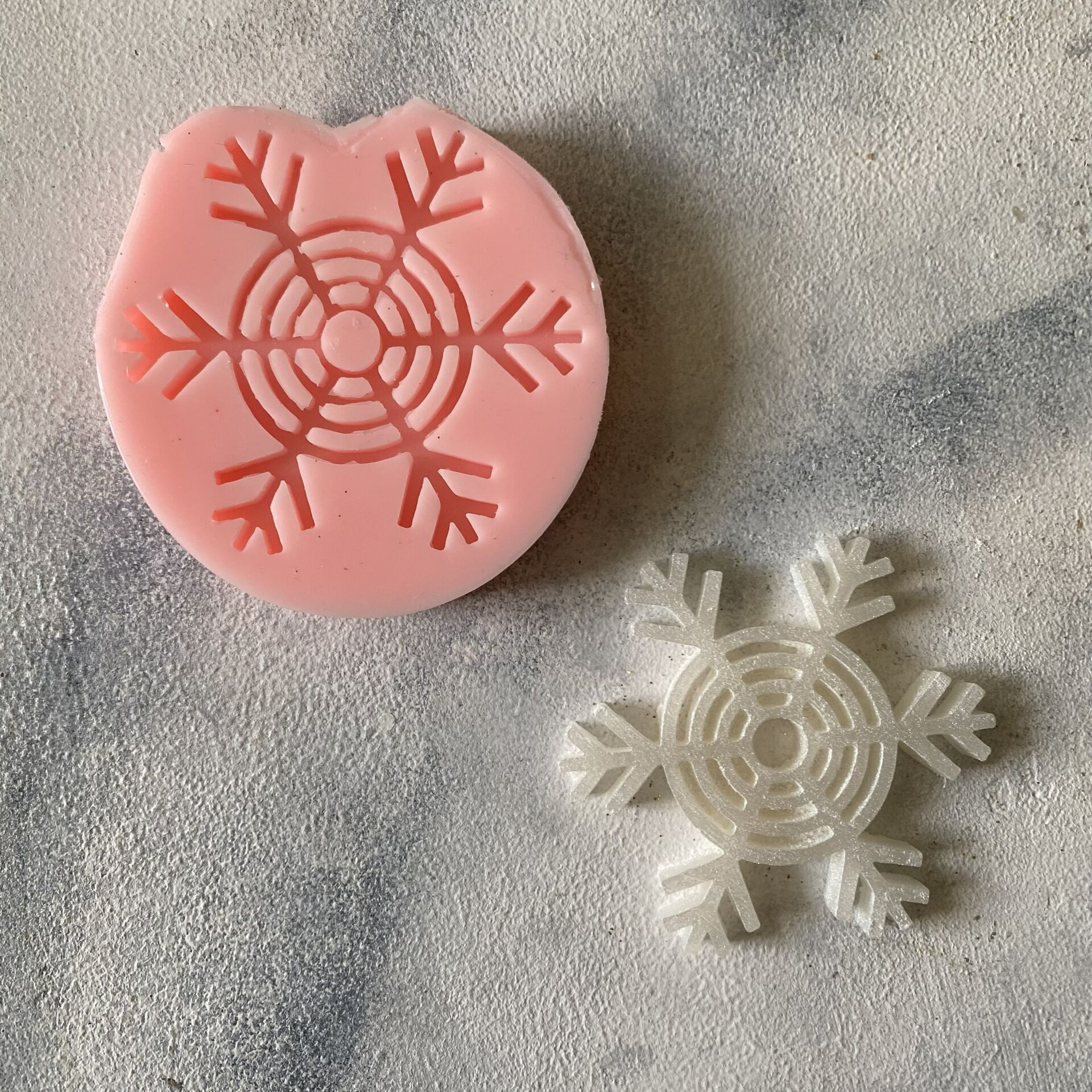 Kar Tanesi - 1 Silikon Mum Kalıbı