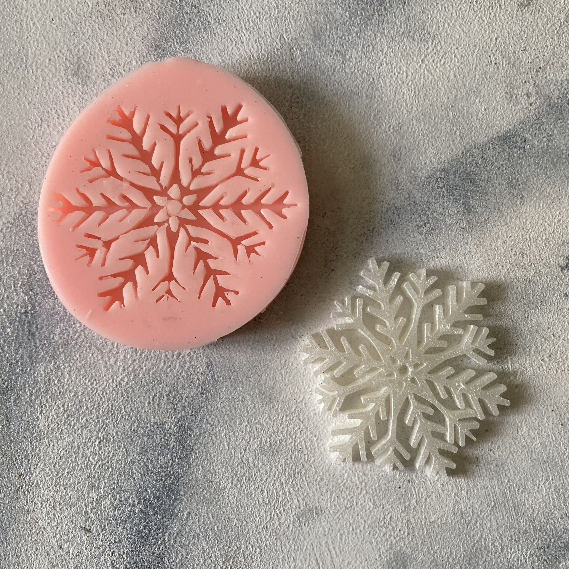 Kar Tanesi - 5 Silikon Mum Kalıbı
