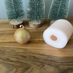 Çam Ağacı Küre Süsü - 2  Silikon Mum Kalıbı