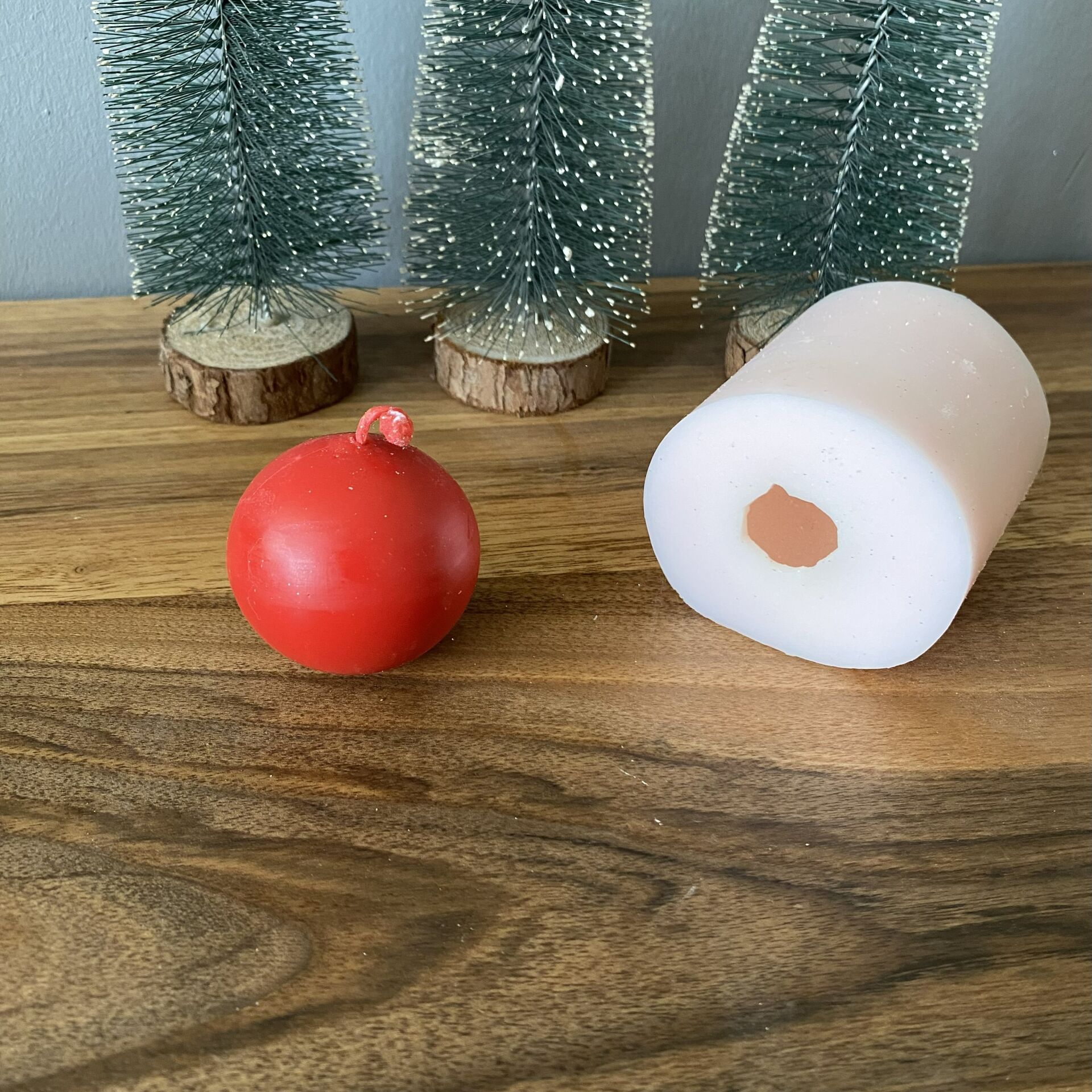 Çam Ağacı Küre Süsü - Yılbaşı Temalı  Silikon Kalıp