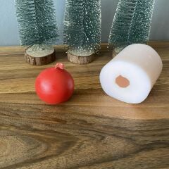 Çam Ağacı Küre Süsü - 3  Silikon Mum Kalıbı