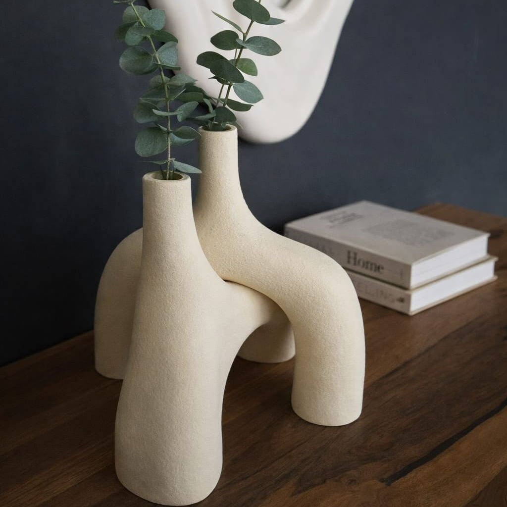 Arch vazo 2'li ( Krem Renk)