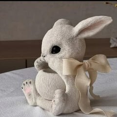 Tavşan Mumluk Silikon Kalıp | Taş tozu ve mum kalıbı