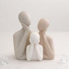 Oturan İnsan Figür Aile Set  | Dekoratif Heykel Silikon Kalıp