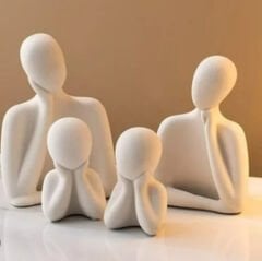 Oturan İnsan Figür Aile Set  | Dekoratif Heykel Silikon Kalıp