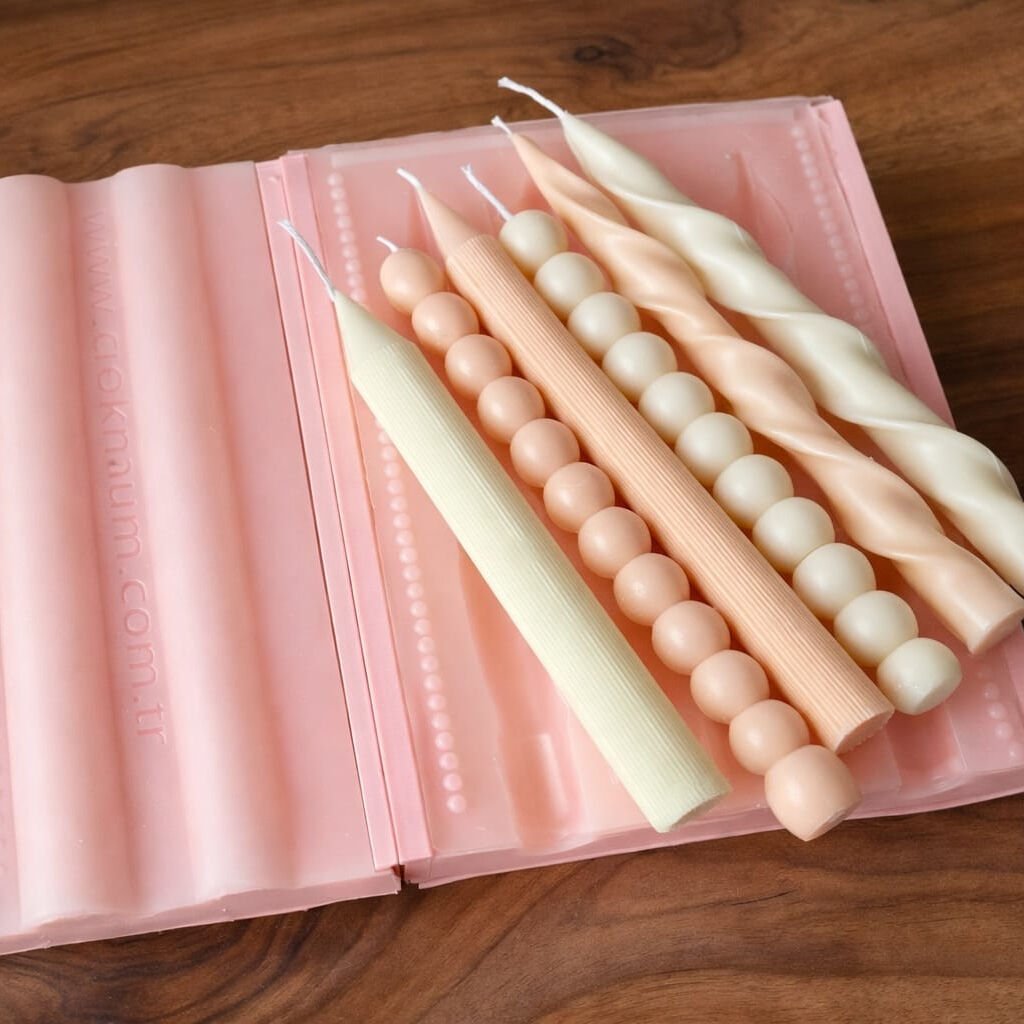 3'lü Şamdan Mum Silikon Kalıbı | Mum Kalıbı