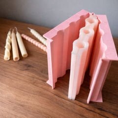 3'lü Şamdan Mum Silikon Kalıbı | Mum Kalıbı