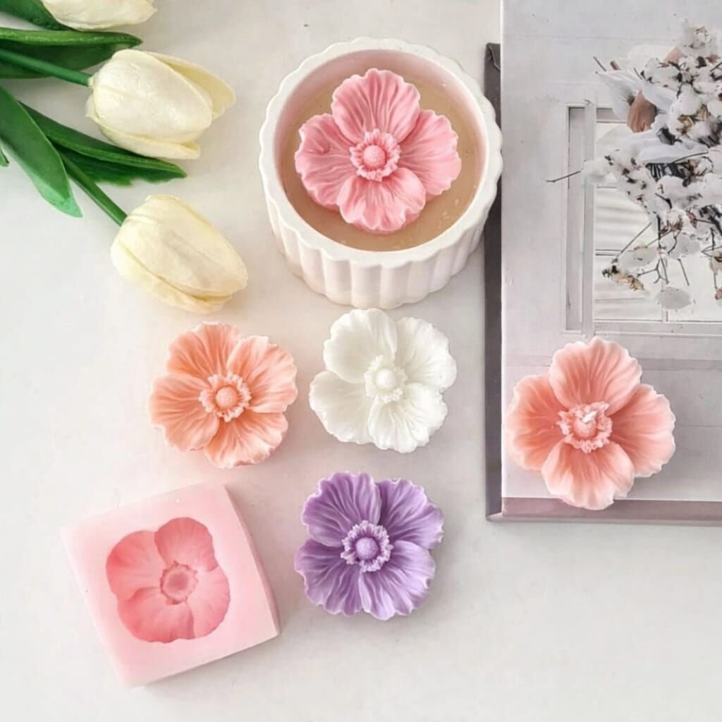 Japon Gülü Silikon Kalıp | Mum Ve Taş Tozu Kalıbı