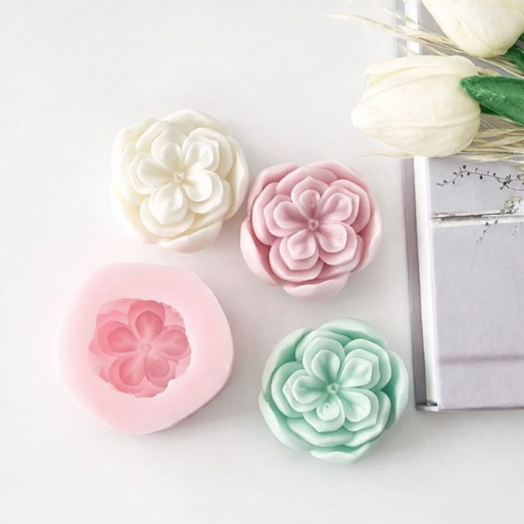 Mum Çiçeği Silikon Kalıp | Mum Ve Taş Tozu Kalıbı