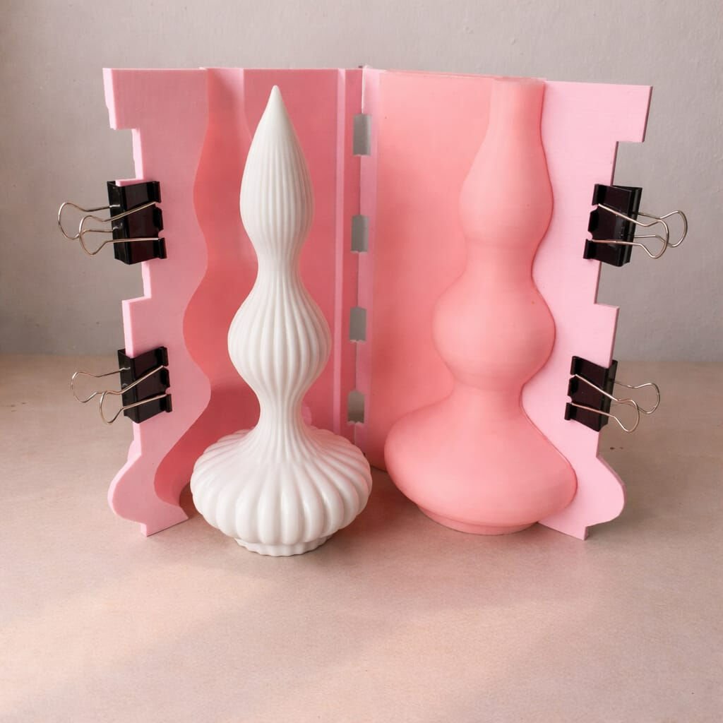 Flora Form Şamdan Silikon Kalıp | Mum Kalıbı