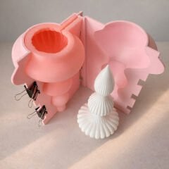 Flora Form Şamdan Silikon Kalıp | Mum Kalıbı