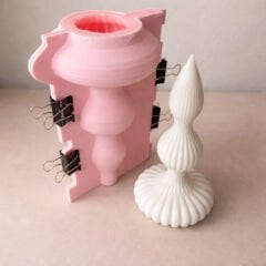 Flora Form Şamdan Silikon Kalıp | Mum Kalıbı