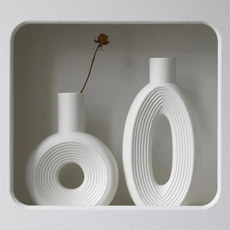 Çizgili Modern Dekoratif Vazo Silikon Kalıp Seti