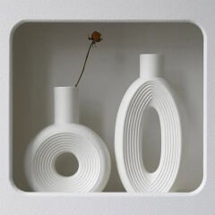 Çizgili Modern Dekoratif Vazo Silikon Kalıp Seti