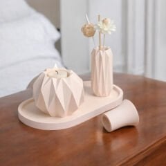 Geometrik Mumluk Şamdanlık Dekor Seti 4 parça