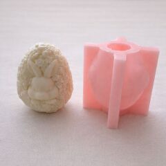 Tavşan ve Çiçek Desenli Yumurta Silikon Kalıp